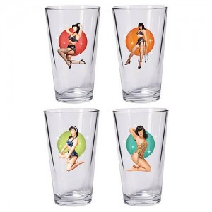 Bettie Page Pint Glass 4-Pack